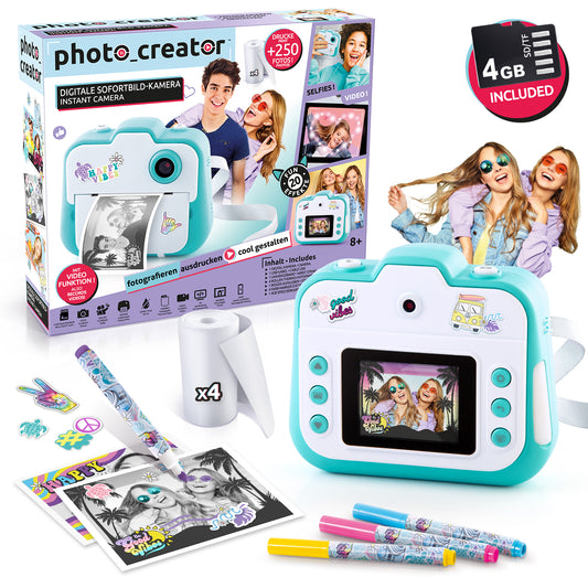 Instant Digital Camera incl. SD Card + Special Paper Refill Bundle
