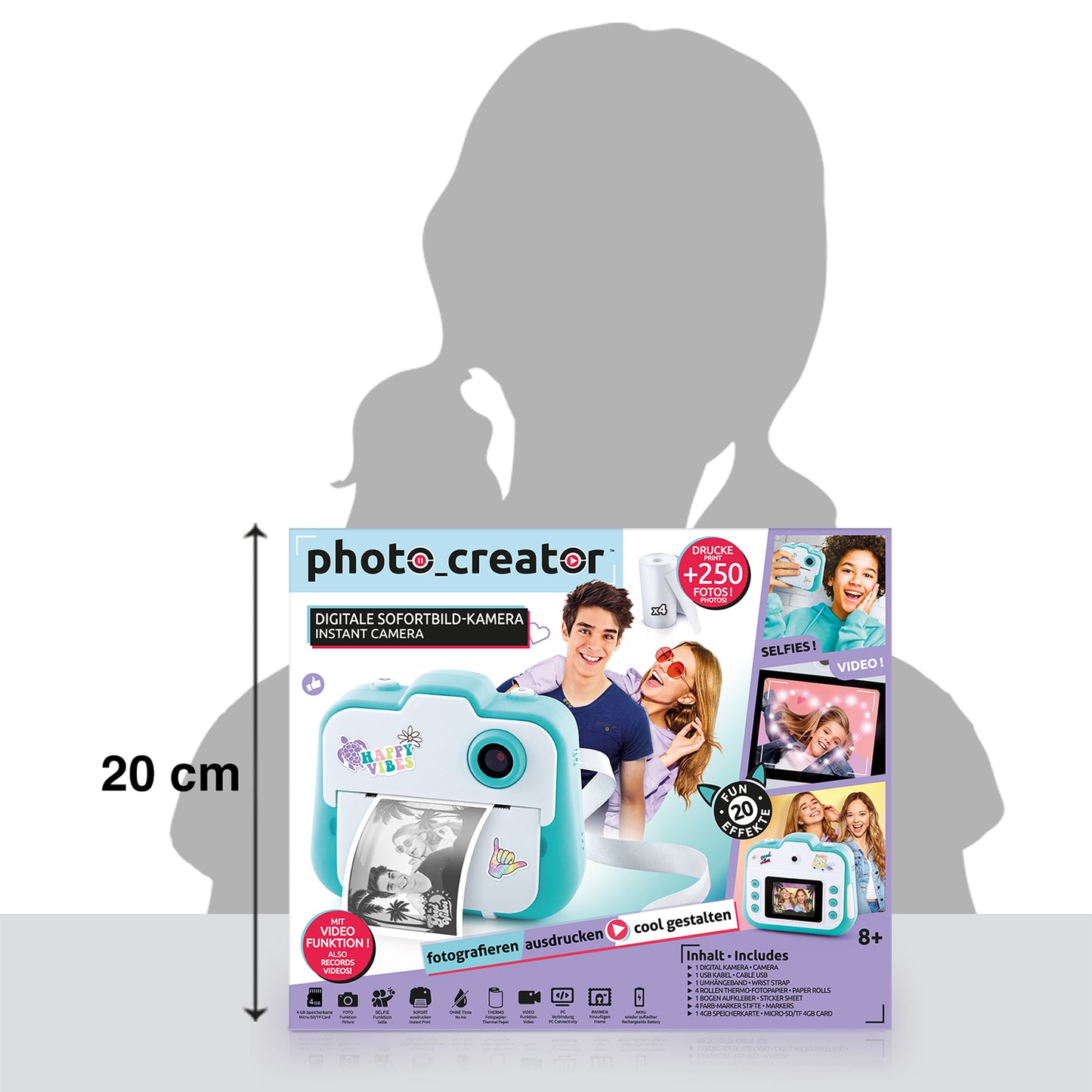 Instant Digital Camera incl. SD Card + Special Paper Refill Bundle