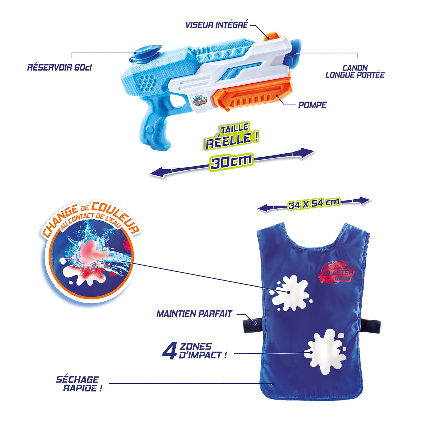 Hydro Blaster - 1 Gun and 1 Vest Set