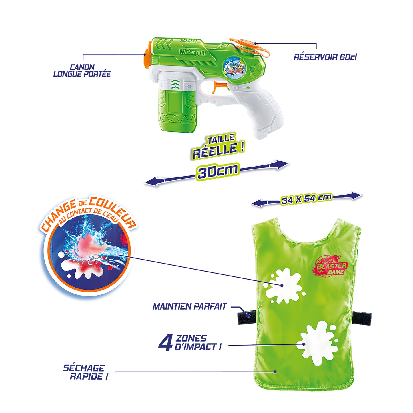 Hydro Blaster - 1 Pistol and 1 Vest Set