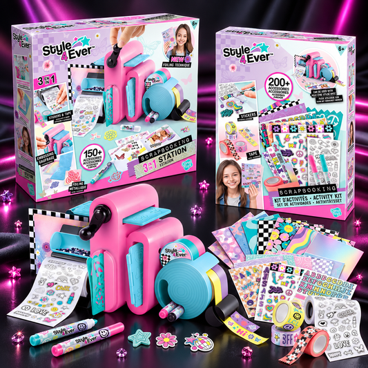 3-in-1 Scrapbooking Station + Scrapbooking Refill Kit Bundle
