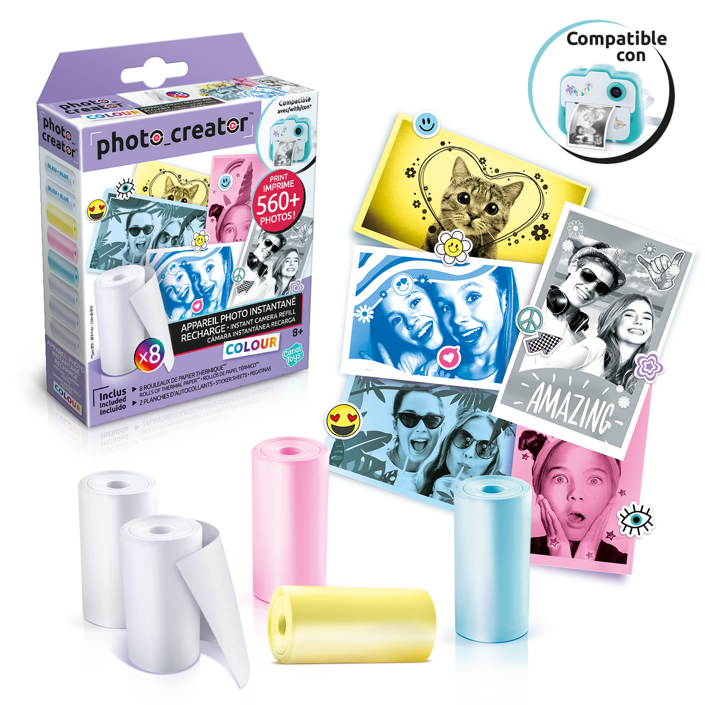 Gabby's Dollhouse Instant Camera + Refill Bundle