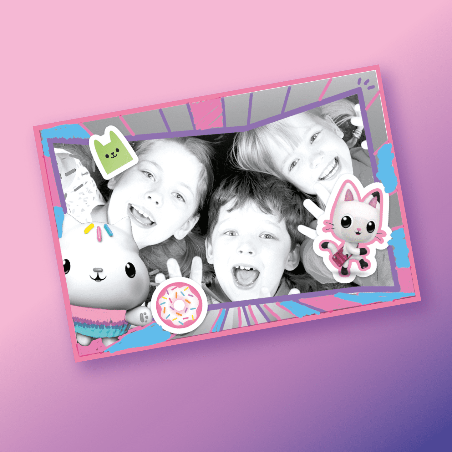 Gabby y La Casa Mágica - Mi primera Cámara de Fotos de Impresión Instantánea sin Tinta con 4 Rollos de Papel y 4 Rotuladores - My First Instant Camera Gabby's DollHouse - GABB 005 - CanalToys