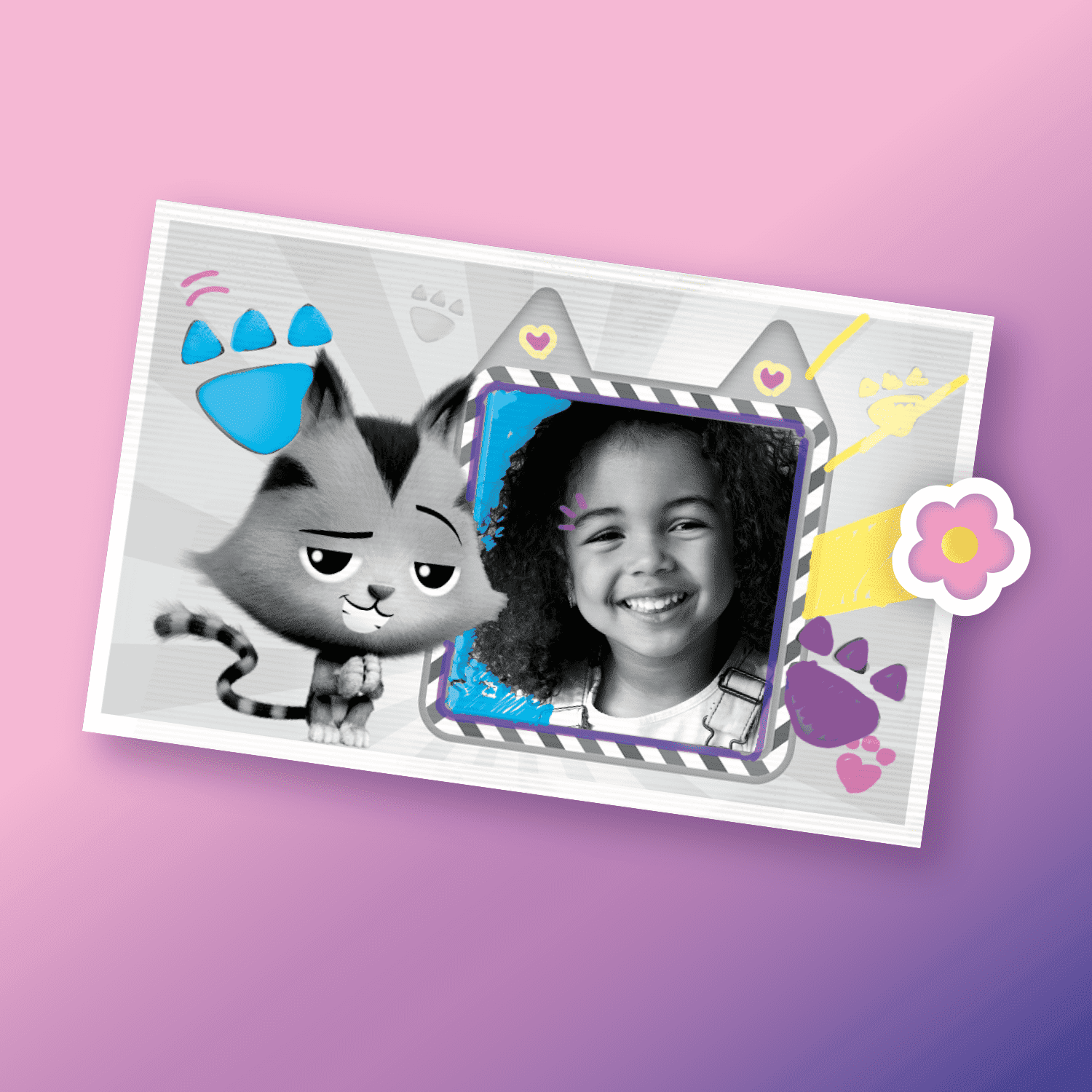 Gabby y La Casa Mágica - Mi primera Cámara de Fotos de Impresión Instantánea sin Tinta con 4 Rollos de Papel y 4 Rotuladores - My First Instant Camera Gabby's DollHouse - GABB 005 - CanalToys