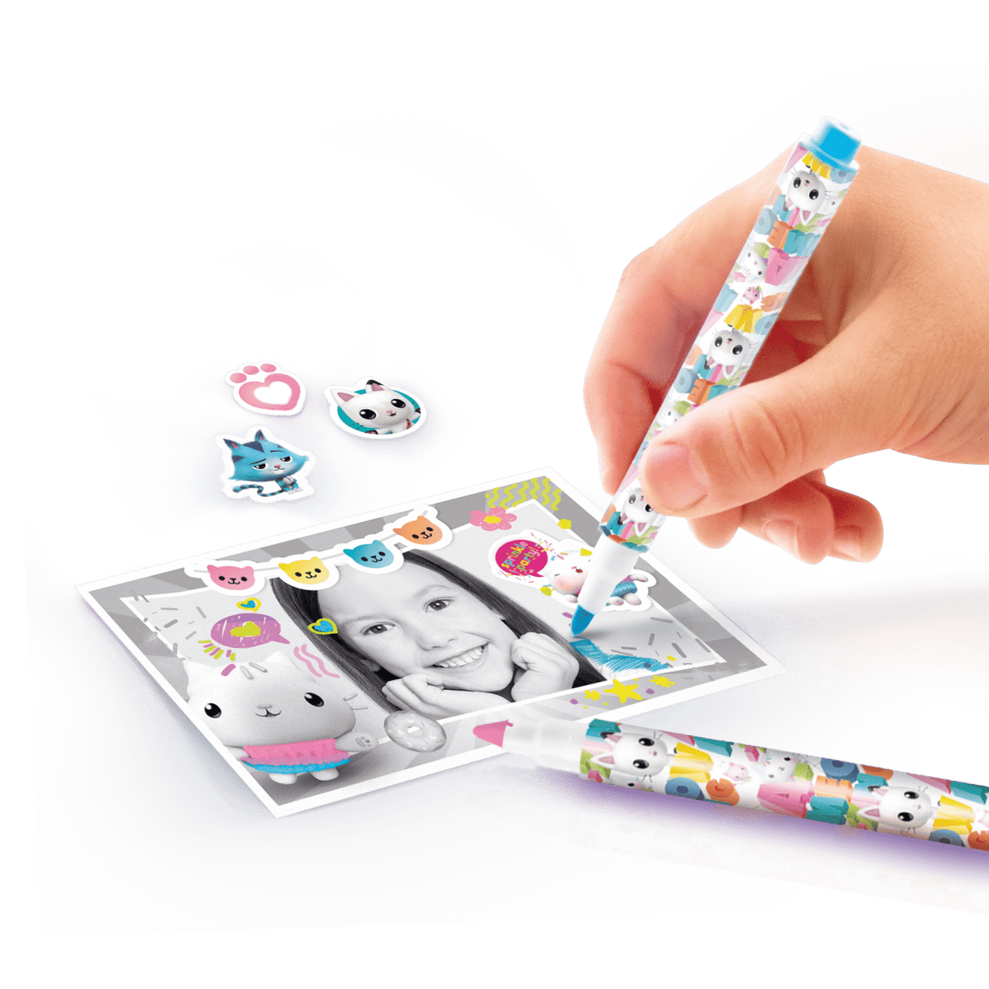 Gabby y La Casa Mágica - Mi primera Cámara de Fotos de Impresión Instantánea sin Tinta con 4 Rollos de Papel y 4 Rotuladores - My First Instant Camera Gabby's DollHouse - GABB 005 - CanalToys