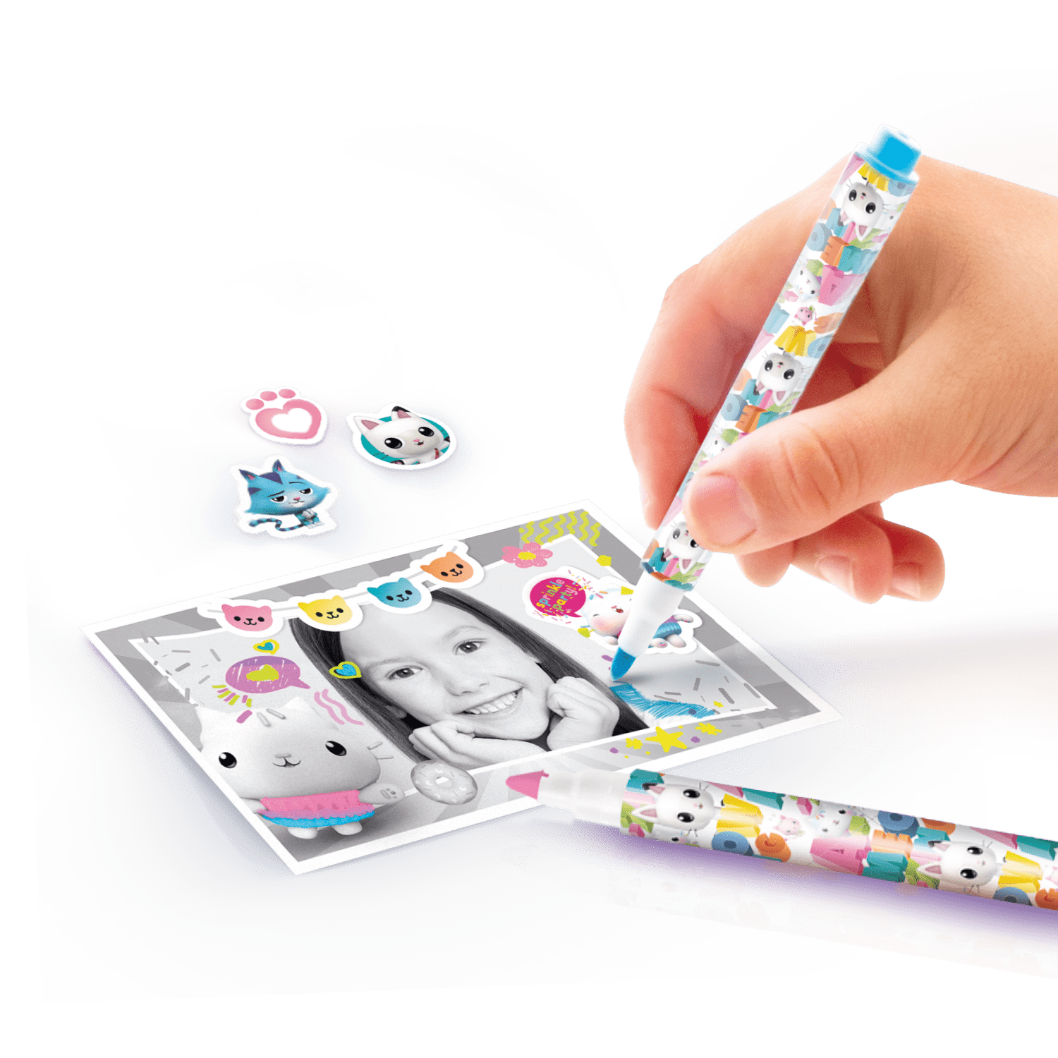 Gabby y La Casa Mágica - Mi primera Cámara de Fotos de Impresión Instantánea sin Tinta con 4 Rollos de Papel y 4 Rotuladores - My First Instant Camera Gabby's DollHouse - GABB 005 - CanalToys