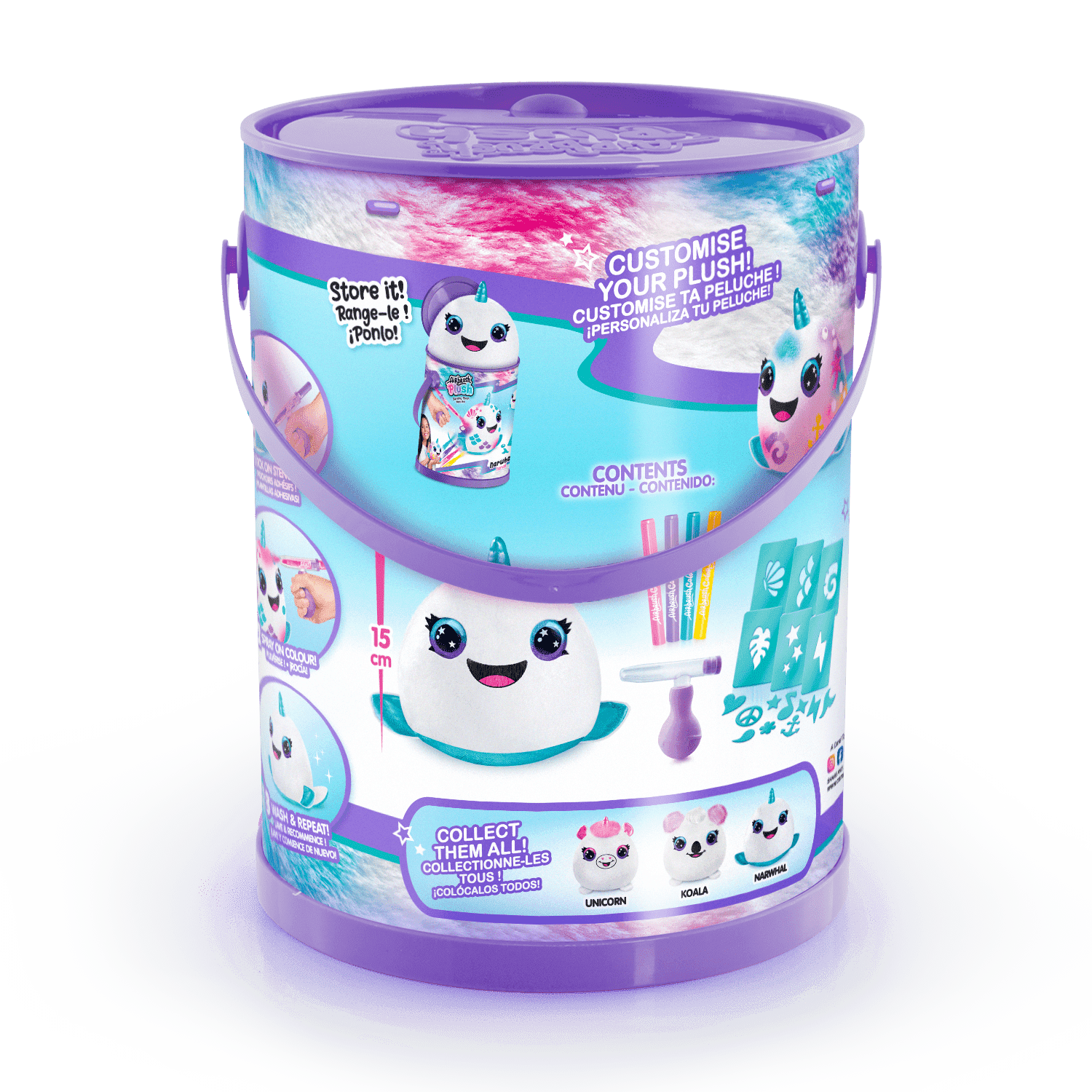 Cubo de Colorea tu Mascota - Colour your Plush Bucket - Airbrush Plush - Style 4 Ever - OFG266 - CanalToys