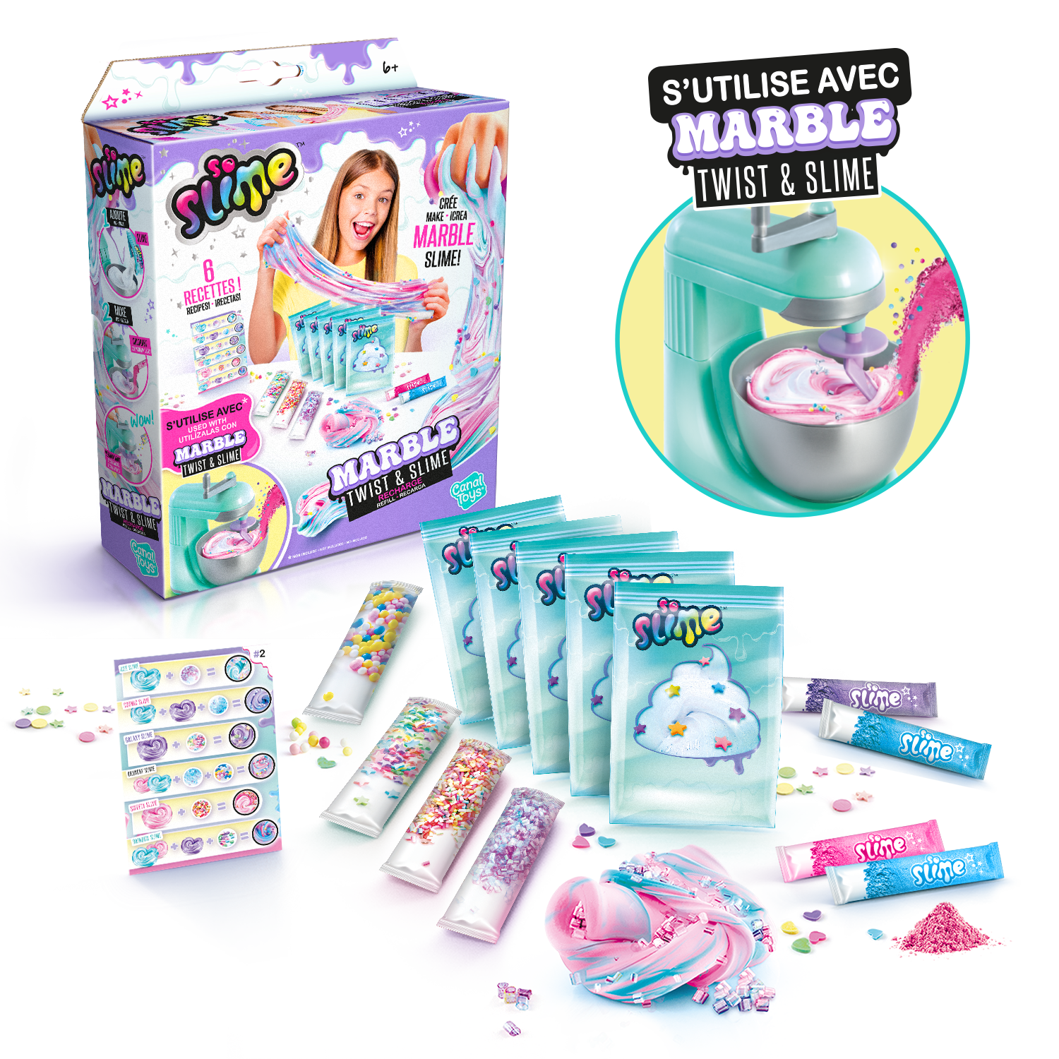 Set de Recambios Mixer Machine Twist & Slime (Batidora) - Twist & Slime Mixer Machine Refills - So Slime - SSC 239 - CanalToys