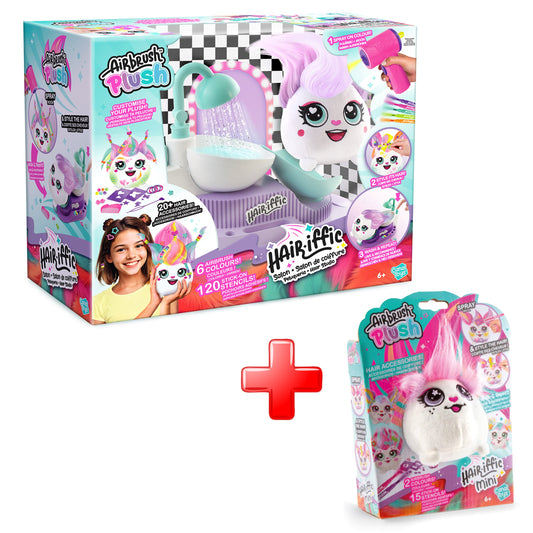Airbrush Plush Hair'iffic Hairstyling Salon + Hair'iffic Mini Bundle