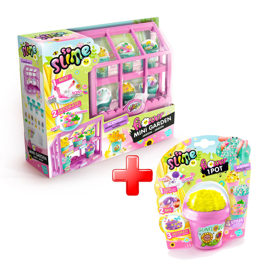 Flower Slime Mini Garden & Flower Slime 1-Pack bundle